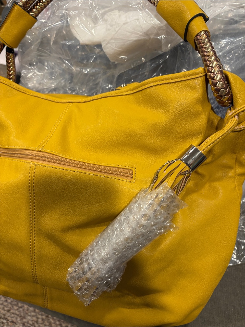 Gorgeous Sondra Robert Maize Woven Strap Bag,NWT - Picture 11 of 12
